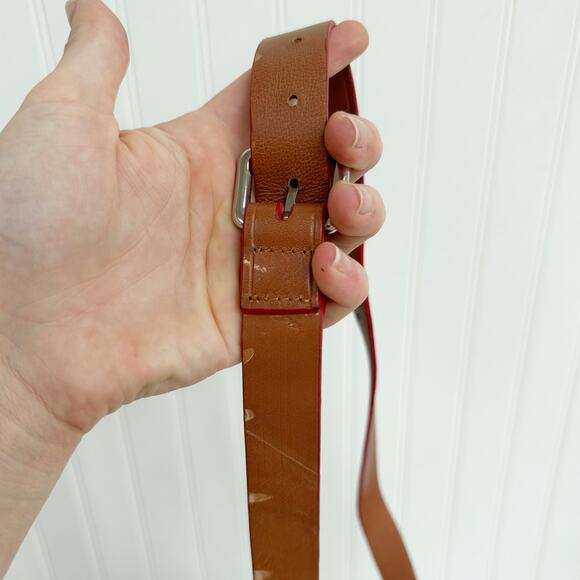 By Malene Birger Accordion Leather Shoulder Bag Brown Tan Crossbody Purse - Picture 4 of 8